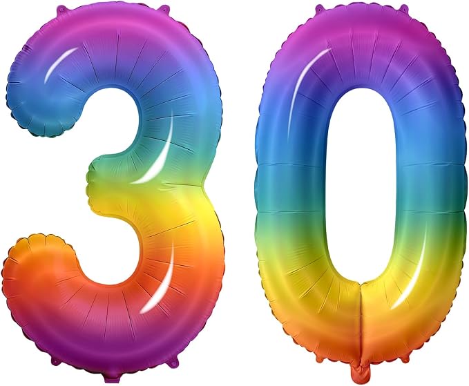 Number 30 Balloons for 30th Birthday Party Decorations, 0-100 Large No.30 by Joycard