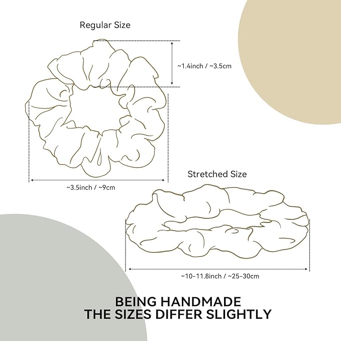 22 Momme 100% Mulberry Silk Scrunchies (2 Pack, Silver, Light Pink), Well-Hold Elastic for No-Damage, Soft Hair Ties, 6A Grade, OEKO-TEX Certified, Reduces Frizz & Breakage
