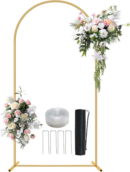 7.2FT Metal Arch Backdrop Stand Gold Wedding Balloon Frame Pergola Arbor | by Nisoger