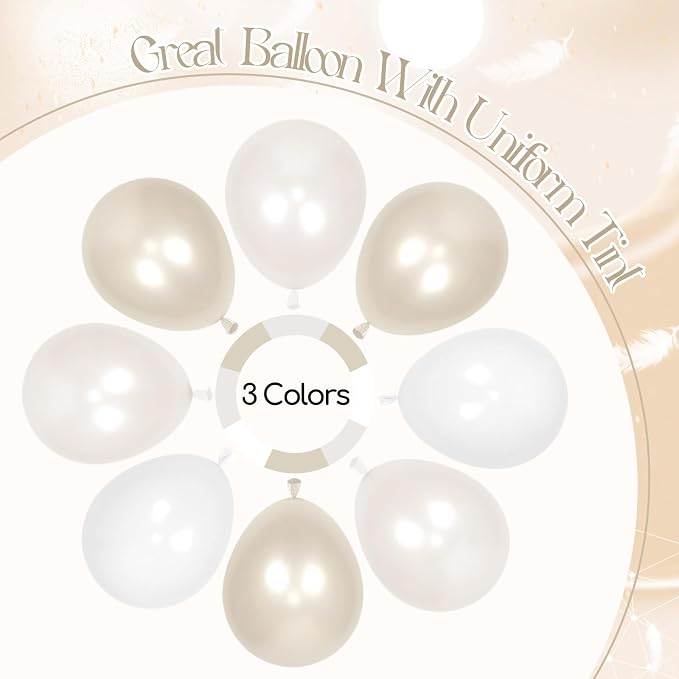 60pcs Double Stuffed Pearl Balloons 12inch, Pearl White Balloons - Image 4