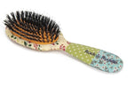 Rock & Ruddle Natural Mixed Boar Bristle Hair Brush for Women and Kids (Small 6.9") - Perfect for Wet or Dry Hair, Detangling Smoothing Blowdrying - Designed & Made in UK - Pink Blossom
