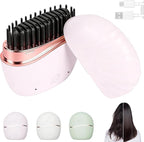 Mini Straightener,Mini Hair Straightener for Women,New Rechargeable Wireless Portable Hair Straightener Brush,Rapid-Heat with Three Temperature Controls,Heat-Resistant Shell Travel Comb (Pink)