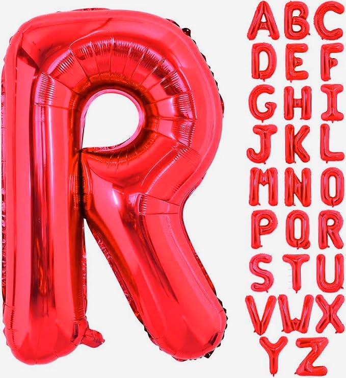 Red Letter R Balloons, R Balloon 40 Inch R Balloons Letter - Image 2