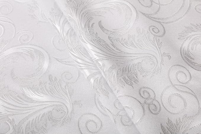 GLORY RUGS Jacquard Luxury Window 2 Panel Set White Curtain - Image 3
