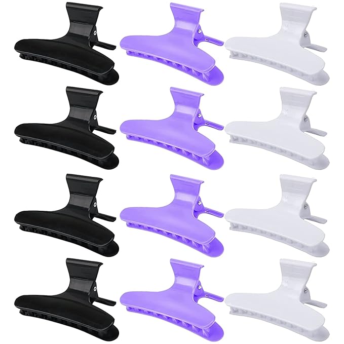 Ondder Professional Salon Hair Clips for Styling, Cutting, Coloring - Butterfly Claw Clamps and Hair Accessories for Women and Girls