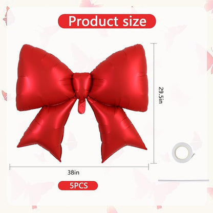 5Pcs 38 Inch Giant Red Bow Balloon - Image 2