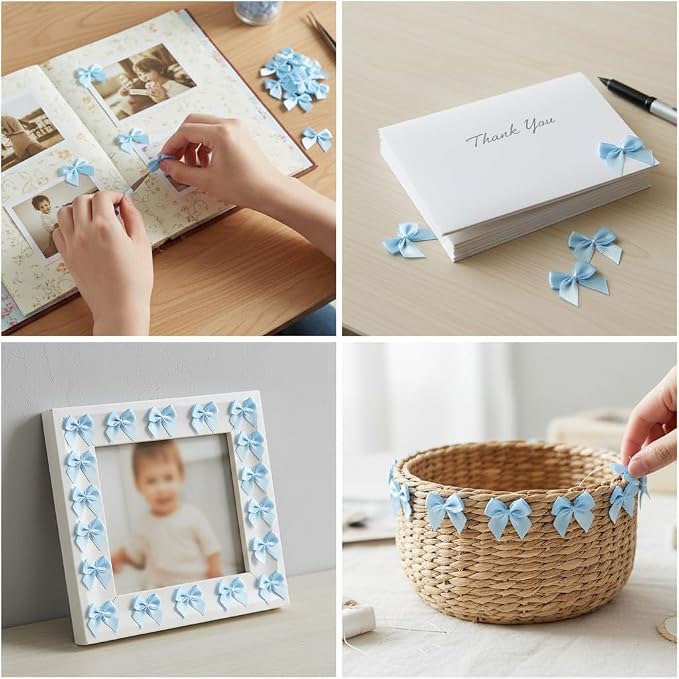 100 Mini Satin Ribbon Bows, Small Bows - Image 5