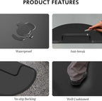 Artist hand 3 ft. x 5 ft. Barber Chair Mat Salon & Barber Shop Chair Anti-Fatigue Mats Comfort Salon Chair Mat,Semi Circle - 1/2 in. Thick, Square Slot, Black