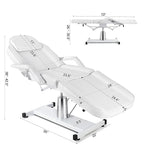 Artist hand Professional Hydraulic Tattoo Bed Swivel aesthetician Chair Adjustable Beauty Esthetician Spa Table for Eyelash Facial Bed Extensions Salon Equipment (White)