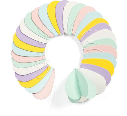 Pastel-Rainbow Party-Decorations 3D Heart Garland - 39Ft Yellow Blue Pink - Image 3
