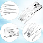 Chinco 24 Pcs Double Grip Hair Clips Metal Snap Clips Women Barrettes for Hair Making, Salon Supplies(Silver,2 Inch)