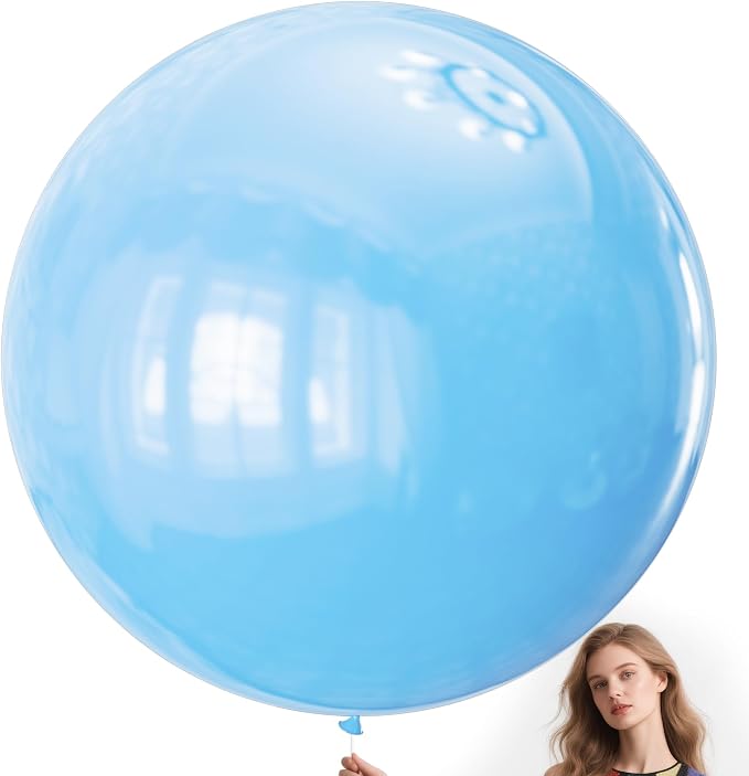 Light Blue Balloons 9pcs 36 Inch Extra Large Big Jumbo Giant Baby Sky Aqua Blue by Kawkalsh