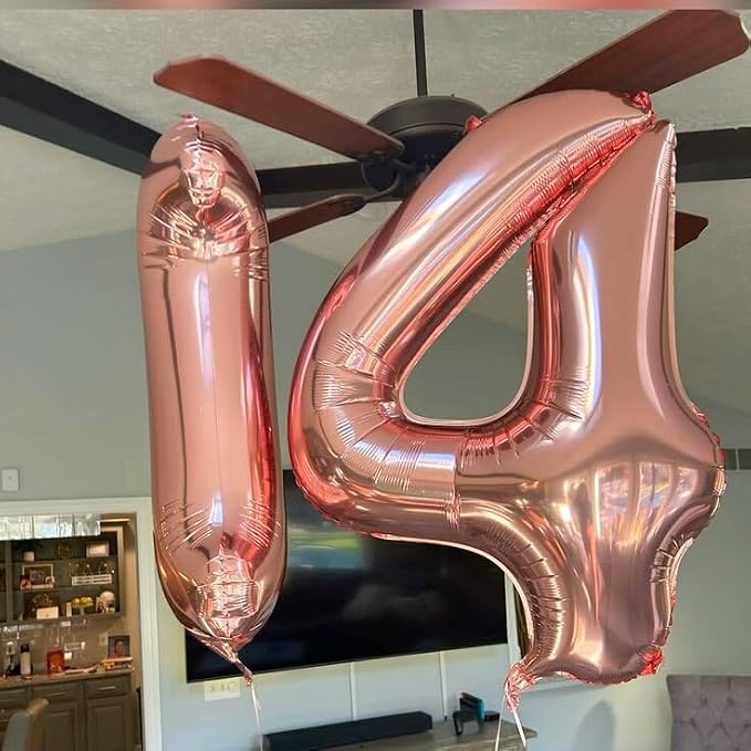Rose Gold Number 4 Balloon 40 inch, Balloon numbers party supplies, deco photo - Image 6