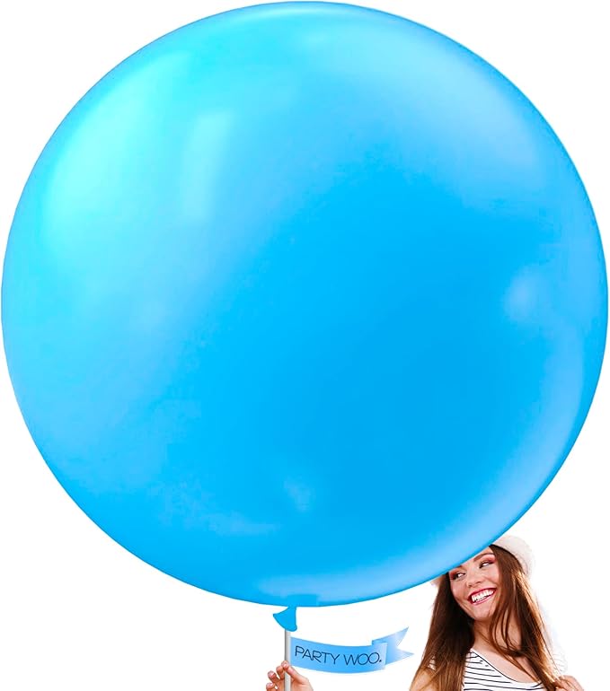PartyWoo Light Blue Balloons 4pcs Baby Pastel Blue Color 36 Inch | Balloons by PartyWoo