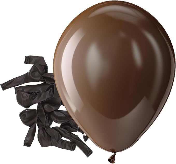 Bezente Brown Latex Matte Party Balloons 150 Pack 5 inch Small | Helium Dark by Bezente
