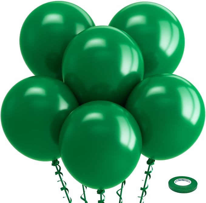 Bezente Green Balloons 18 Inch 30 Pack Latex Large Thick | Dark Green Balloons by Bezente