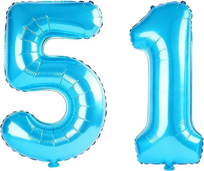 40 Inch Number 51 Balloons for 51st Birthday Party Decorations, 0-100 Jewelry by FOBELEC
