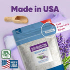 Deep Relaxation Bath Salt 128 Ounces Epsom Salt with Natural Lavender Essential Oil Plus Vitamin C in BPA Free Pouch