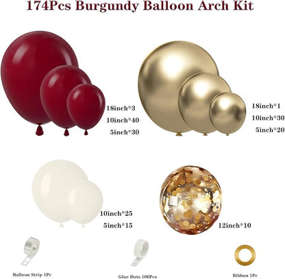 Burgundy Balloon Garland Arch Kit - Image 2