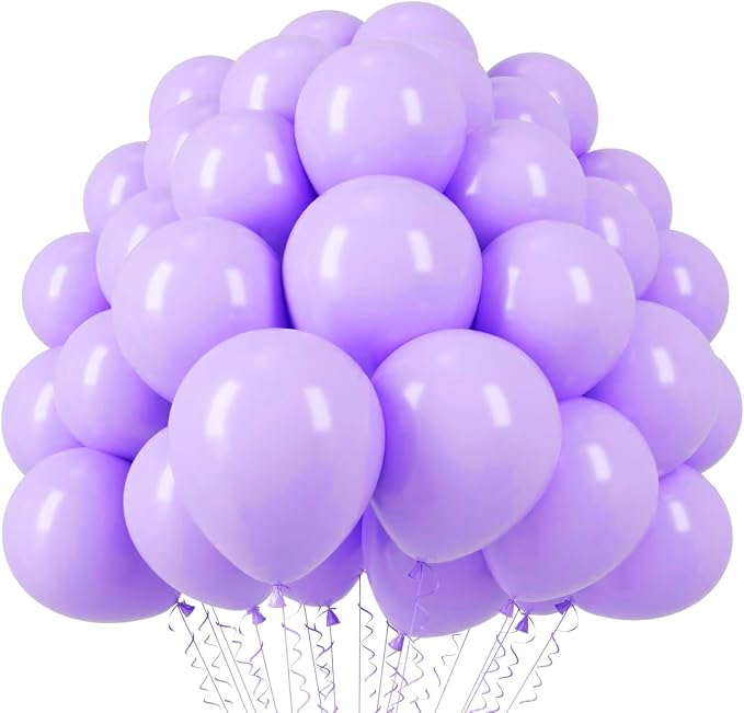 Voircoloria 110pcs Pastel Purple Light Purple Latex Party Balloons, 12inch | by Voircoloria