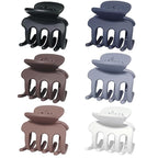 6 Pcs Hair Clips Small Claw Clips for Thin Hair Medium Matte Non-slip Hair Accessories for Women and Girls (Brown Grey)