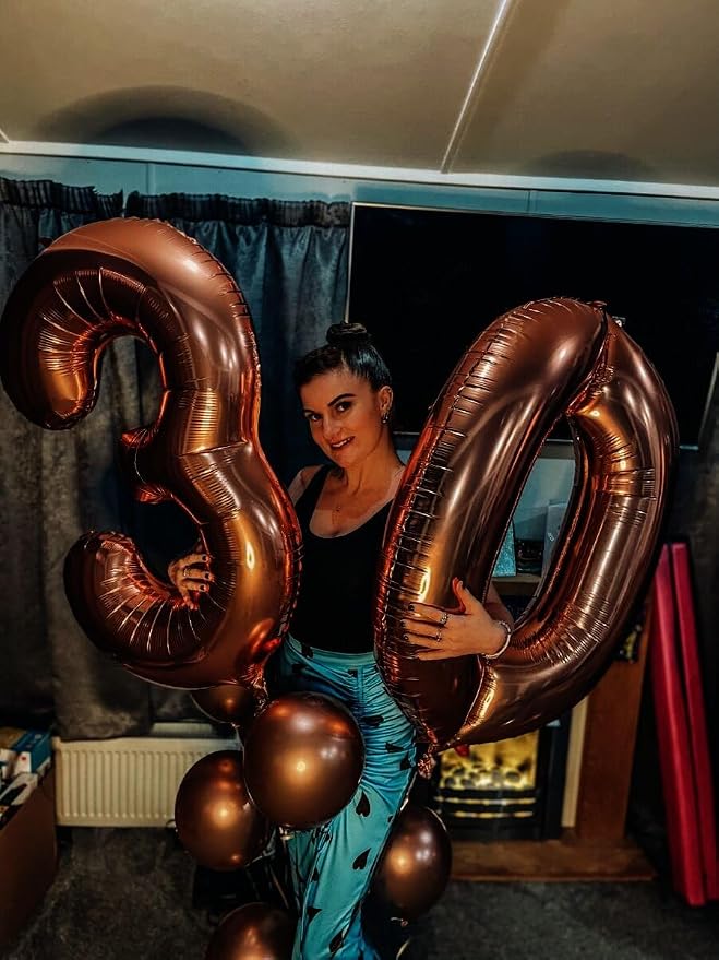 Dark Brown Number 3 Balloon 40 inch, 3rd Birthday Party Balloons Decorations | - Image 4