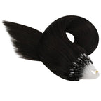 YoungSee Micro Loop Hair Extensions Real Human Hair Dark Brown Micro Ring Hair Extensions Human Hair Dark Brown Micro-Beads Hair Extension 22In 50s 50g Microring Hair Extension Real Hair for Weddings