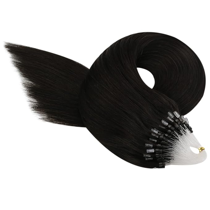 YoungSee Micro Link Hair Extensions Human Hair Dark Brown Microbead Hair Extensions Human Hair Brown Micro Bead Hair Extension Real Human Hair Dark Brown 16In Beaded Hair Extension 50s 50g Remy Hair