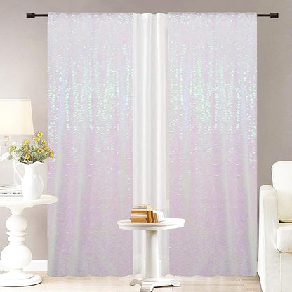 Eternal Beauty White Iridescent 3mm Sequin Backdrop 2x8 Ft 2 Pack Wedding | - Image 2