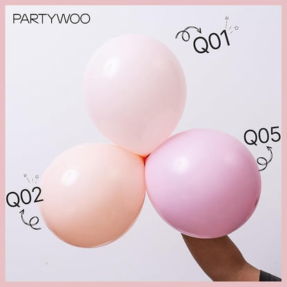 PartyWoo Pale Pink Balloons 100pcs Light Pastel Baby Pink Color | 12 Inch - Image 4