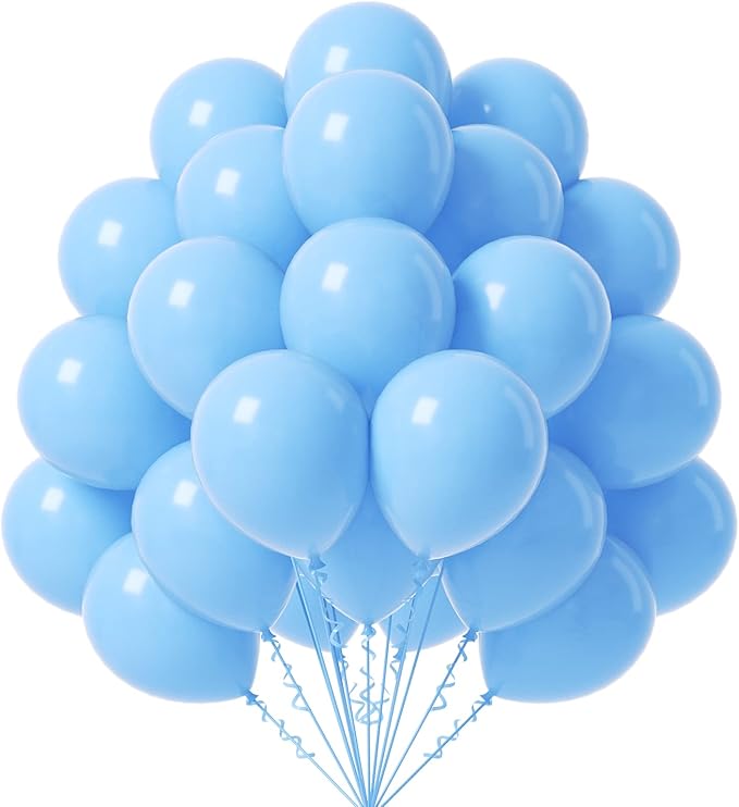 FOTIOMRG Blue Balloons 12 inch 50 Pack Light Blue Latex Party Balloons | by FOTIOMRG