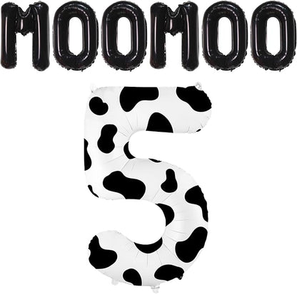 40 Inch Cow Print Balloon, Number 5 balloons Cow Balloons - Image 2