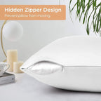 Silk Pillowcase for Hair and Skin, 2 Pack 100% Mulberry Silk Pillowcase 25 Momme, 600 Thread Count, Both Side Pure Silk Pillow Cover with Hidden Zipper (White, Queen 20''×30'')