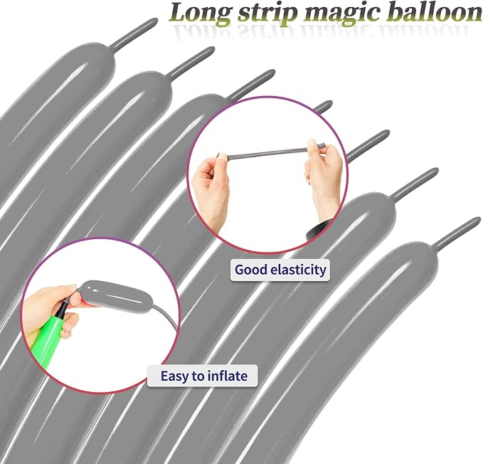 Long Grey 260 Balloons Thickened Latex Twisting Balloons - Image 4
