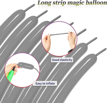 Long Grey 260 Balloons Thickened Latex Twisting Balloons - Image 4