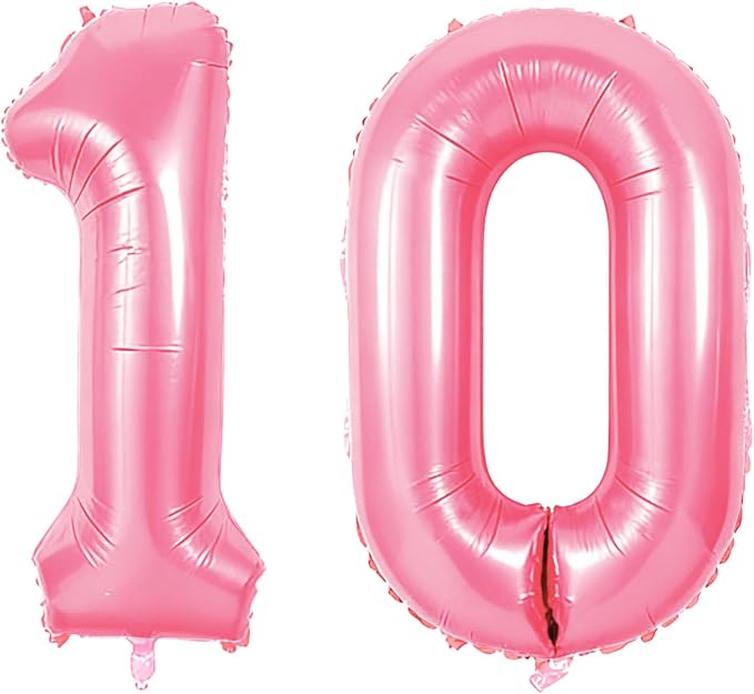 Number 10 Balloons for 10th Birthday Party Decorations, 0-100 Large No.10 by Joycard
