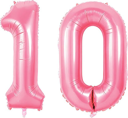 Number 10 Balloons for 10th Birthday Party Decorations, 0-100 Large No.10 by Joycard