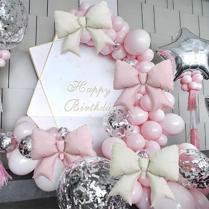 4pcs Jumbo Oversized Ribbon Balloons Coquette Bow Balloons Bow Party Coquette - Image 6