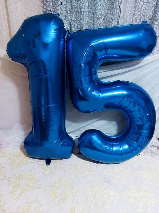 Number Balloons 15 Balloon Dark Blue - Image 4
