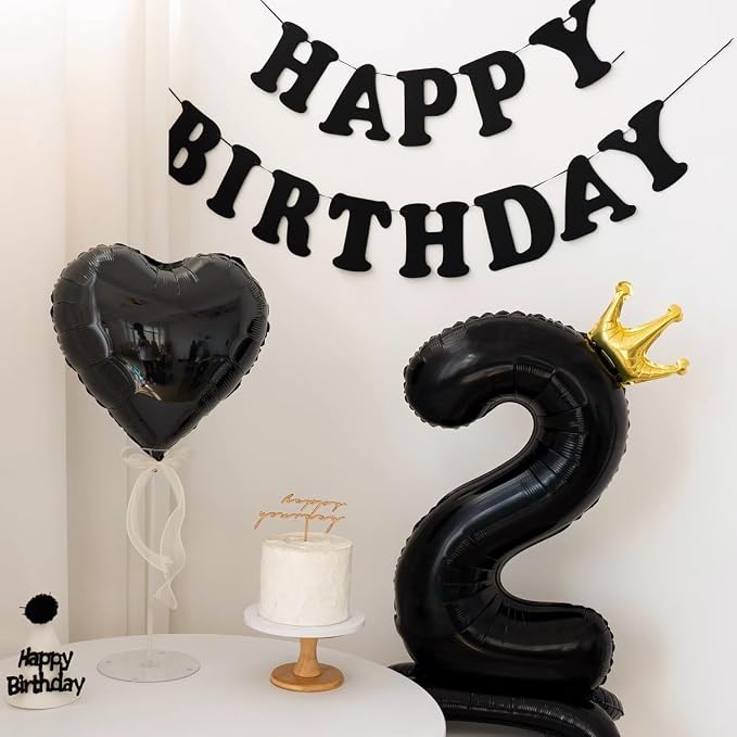 Black Crown Number 6 Balloon Standing Black Princess Digital 6 Foil Balloon | - Image 6