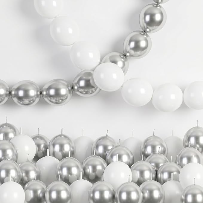 White and Silver Linking Balloons by Govpy