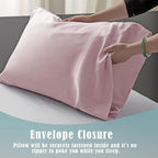 TELUS Pillow Cases King Size 2 Pack, Bamboo Rayon & Lyocell Pillowcase with Envelope Closure, Cooling Breathable Pillow Cover for Hot Sleeper & Night Sweats, 20x40 inch, Light Pink