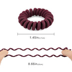 Spiral Hair Ties (Cloth Rose, 12 Pcs) - Coil Ponytail Holders for Thick & All Hair Types, No Crease Phone Cord Design