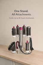 Dyson Airwrap Holder by Chorten Nyima, Dyson Airwrap Organizer with 8 Slots, Clear Acrylic Stand for Shark Hair Dryer Holder, Wall-Mounted or Freestanding with Silicone Pads Bathroom Vanity Table