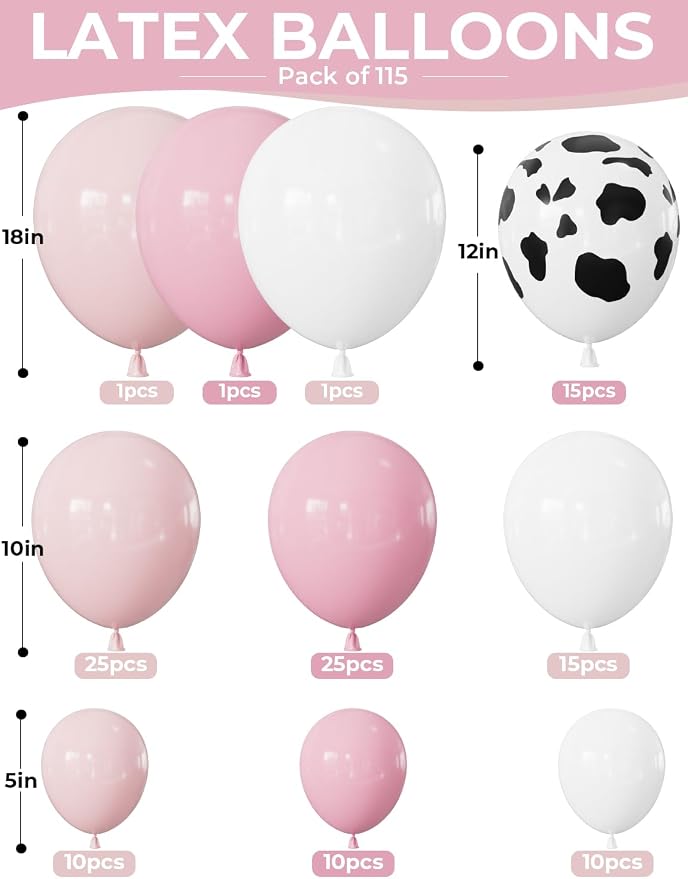 Cowgirl Balloon Arch Kit with Cow Print Balloons - Image 9