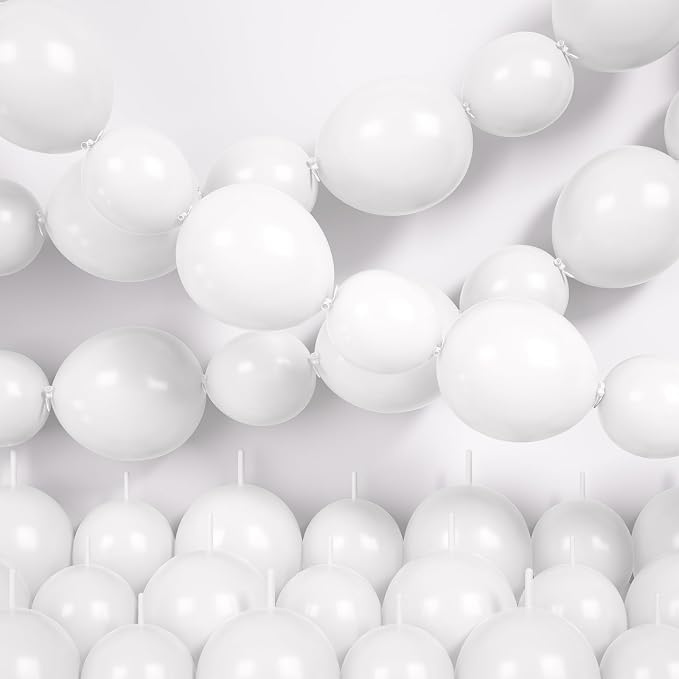 White Linking Balloons by Hapmori
