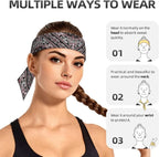 Sports Tie Headband Bandana Running Athletic Sweat Band Elastic Adjustable Sport Head Tie for Men Women Head Ties Ninja Tie Headbands Tennis Sweatbands Soccer Basketball Teams Running Head Band