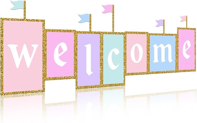 Gueevin 3.3 ft Back to School Welcome Banner Classroom Castle Welcome Sign by Gueevin