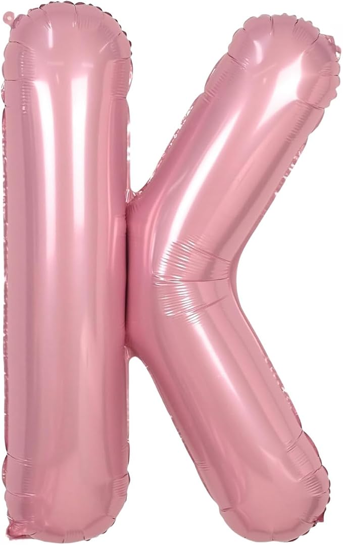 Pink Letter K Balloons, K Balloon 40 Inch Foil Helium K Balloon Letter | Pink K by BBPOOL