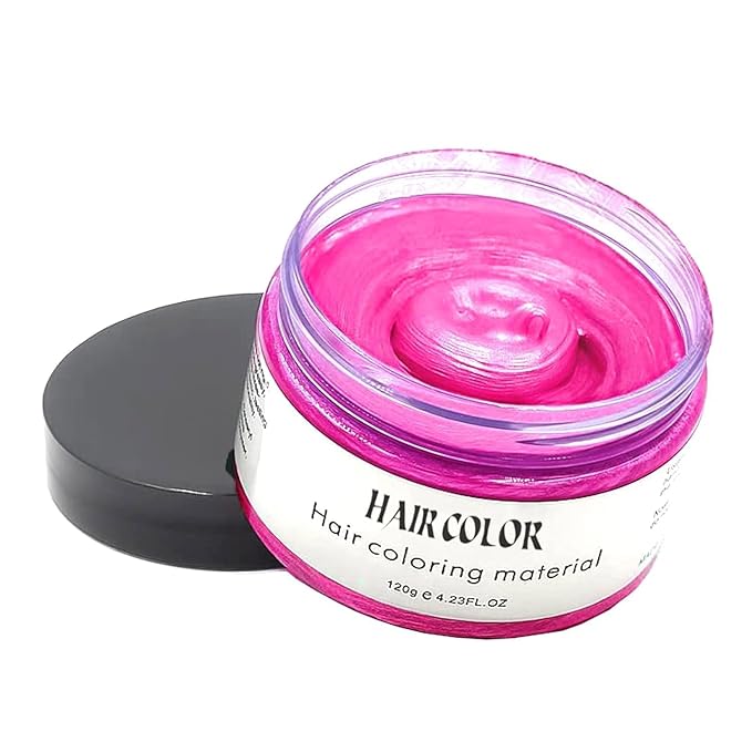 Pink Hair Spray, 4.23 Ounces Instant Temporary Hair Color Wax, Kids Women Temporary Hair Dye Wax Pomades, Natural Washable Hair Wax Color for Christmas Parties, Role Playing, Cosplay, Hollaween (Pink)